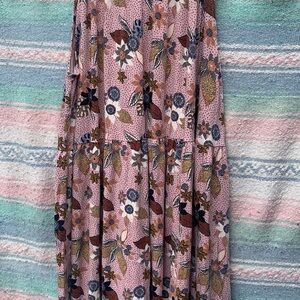 LOFT Pink Floral Maxi Dress